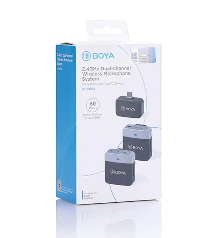 BOYA BY-M1V4 2-Person Wireless Microphone System with USB-C Connector for Mobile Devices (2.4 GHz)